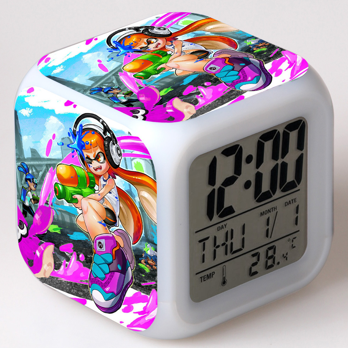 Splatoon 7 Colors Change Digital Alarm LED Clock - Image 8