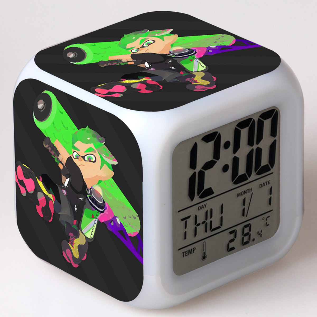 Splatoon 7 Colors Change Digital Alarm LED Clock - Image 9