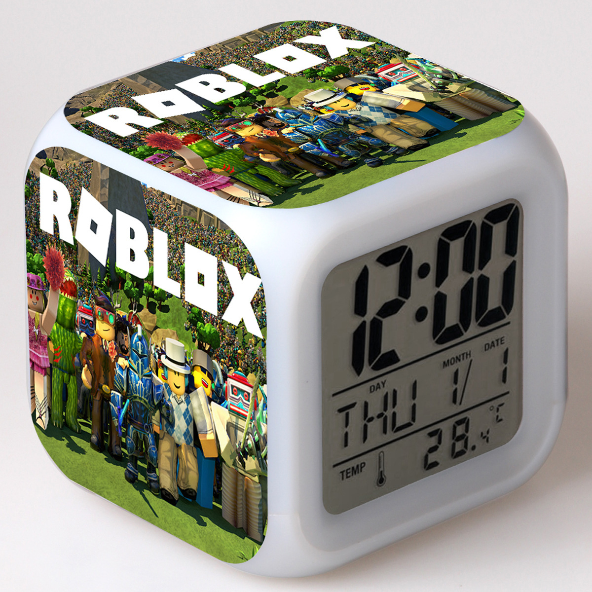 Roblox 7 Colors Change Digital Alarm LED Clock giftcartoon