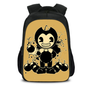 16‘’Bendy The Ink Machine Backpack School Bag Black