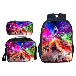 16″Avengers: Infinity War Backpack School Bag+Lunch Bag+Pencil Bag