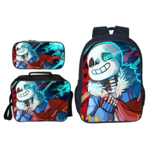 16″Undertale Backpack School Bag+Lunch Bag+Pencil Bag