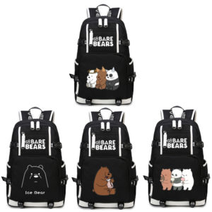 18″We Bare Bears Backpack School Bag