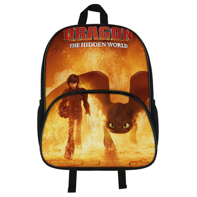 16"How to Train Your Dragon 3 Backpack School Bag Black