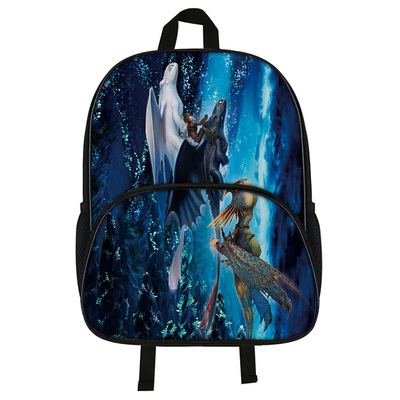 16"How to Train Your Dragon 3 Backpack School Bag Black - Image 3