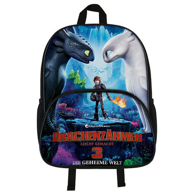 16"How to Train Your Dragon 3 Backpack School Bag Black - Image 6