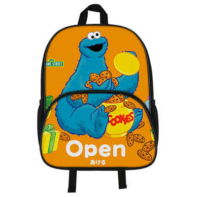 16"Sesame Street Backpack School Bag Black - Image 8