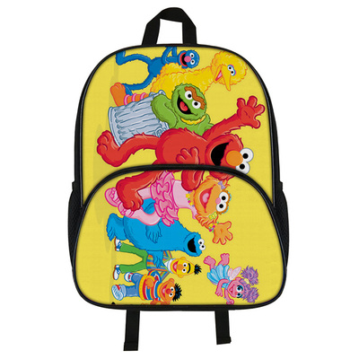 16"Sesame Street Backpack School Bag Black - Image 4