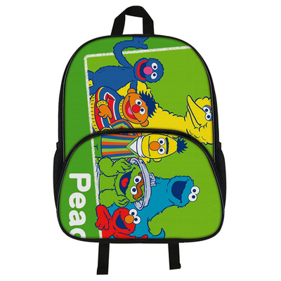 16"Sesame Street Backpack School Bag Black - Image 6