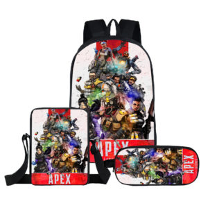 16″Apex Legends Backpack School Bag+Messenger Bag+Pencil Bag
