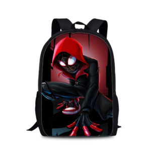 18"Spider-Man: Into the Spider-Verse Backpack School Bag Black