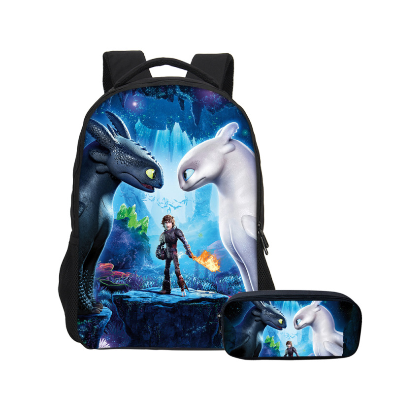 16″How to Train Your Dragon The Hidden World Backpack School Bag+Pencil Bag - Image 15