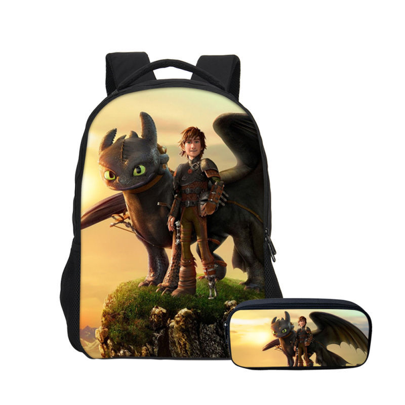 16″How to Train Your Dragon The Hidden World Backpack School Bag+Pencil Bag - Image 10