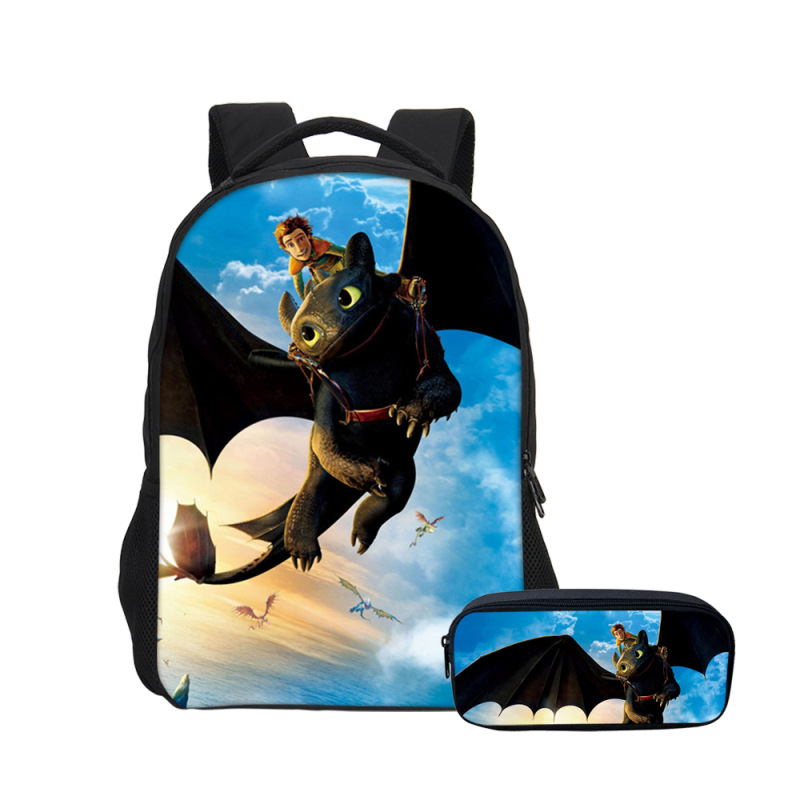 16″How to Train Your Dragon The Hidden World Backpack School Bag+Pencil Bag - Image 12