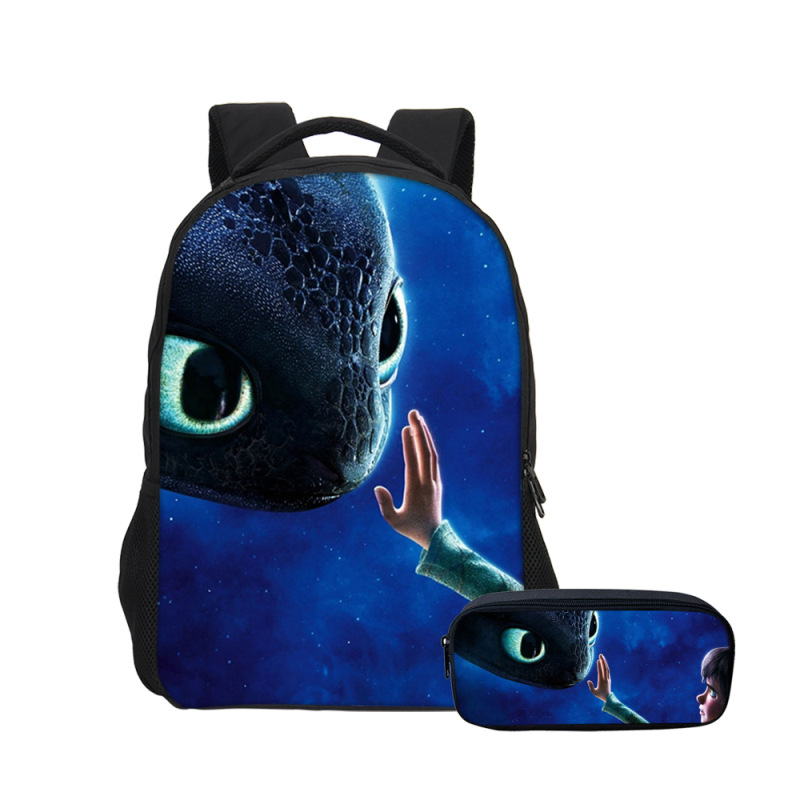 16″How to Train Your Dragon The Hidden World Backpack School Bag+Pencil Bag - Image 17