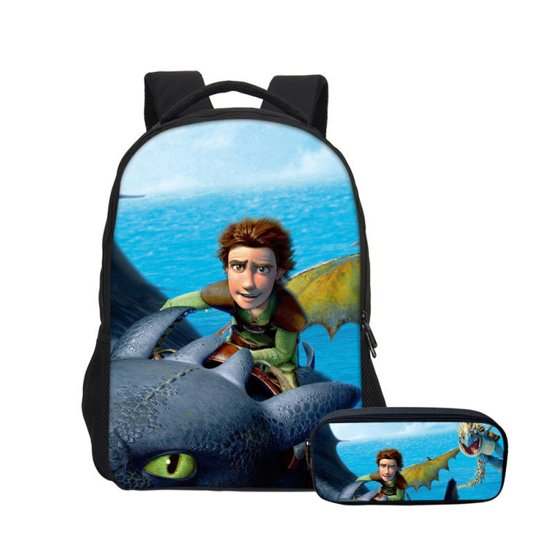 16″How to Train Your Dragon The Hidden World Backpack School Bag+Pencil Bag - Image 5