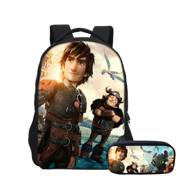 16″How to Train Your Dragon The Hidden World Backpack School Bag+Pencil Bag - Image 6