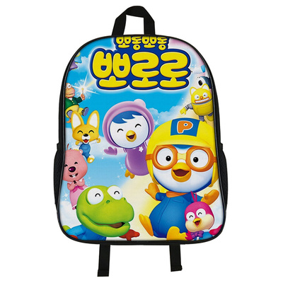 16"PORORO Backpack School Bag Black - Image 4