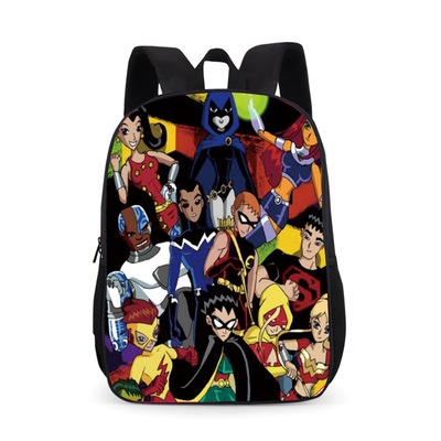 18‘’Teen Titans Go Backpack School Bag Black - Image 11