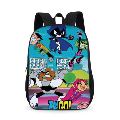 18‘’Teen Titans Go Backpack School Bag Black - Image 12