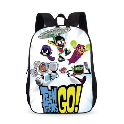 18‘’Teen Titans Go Backpack School Bag Black - Image 16
