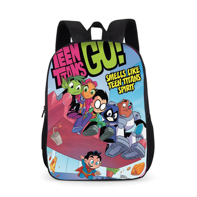 18‘’Teen Titans Go Backpack School Bag Black - Image 17