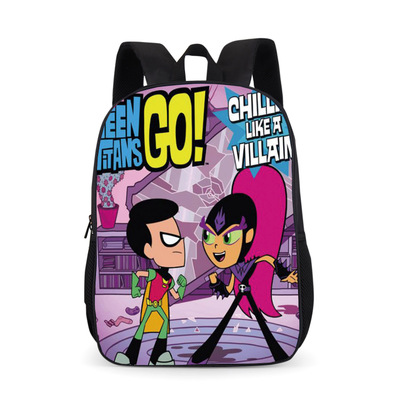 18‘’Teen Titans Go Backpack School Bag Black - Image 6