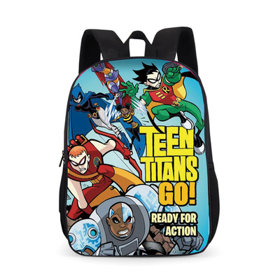 18‘’Teen Titans Go Backpack School Bag Black - Image 9