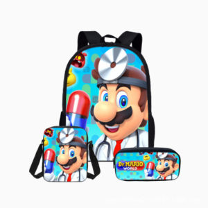 18″Mario Backpack School Bag+Messenger Bag+Pencil Bag