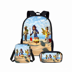 18″Roblox Backpack School Bag+Messenger Bag+Pencil Bag