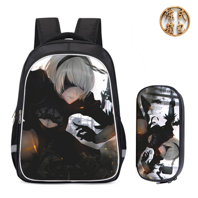 16"NieR:Automata Backpack School Bag+Pencil Case - Image 3