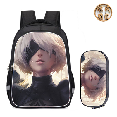 16"NieR:Automata Backpack School Bag+Pencil Case - Image 4