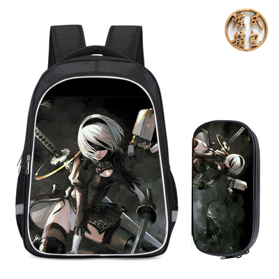 16"NieR:Automata Backpack School Bag+Pencil Case - Image 6
