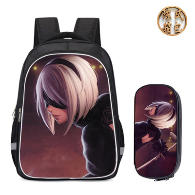 16"NieR:Automata Backpack School Bag+Pencil Case - Image 8