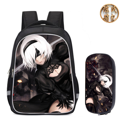 16"NieR:Automata Backpack School Bag+Pencil Case - Image 2