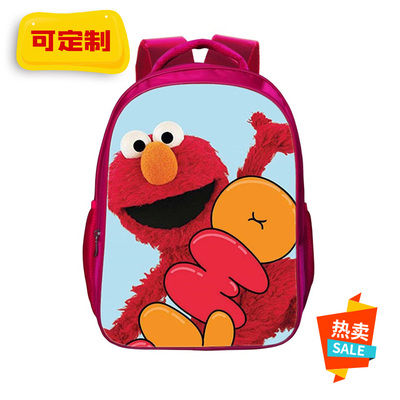 16“Sesame Street Backpack School Bag Red - Image 5