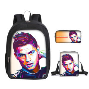 16″Cristiano Ronaldo CR7 Backpack School Bag+Messenger Bag+Pencil Bag