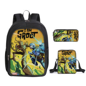 16″I Am Groot Backpack School Bag+Messenger Bag+Pencil Bag