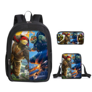 16″Ninja Turtles Backpack School Bag+Messenger Bag+Pencil Bag