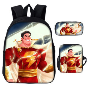 16″SHAZAM Backpack School Bag+Messenger Bag+Pencil Bag