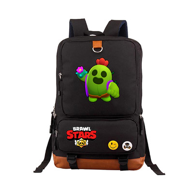 Leon Spike Canvas Backpack Shoulder School Bag - Image 16