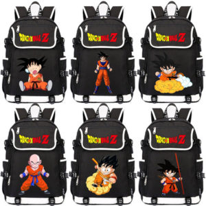 Dragon Ball USB Backpack School Bag Black Red Blue