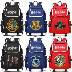 Hogwarts USB Backpack School Bag Black Red Blue
