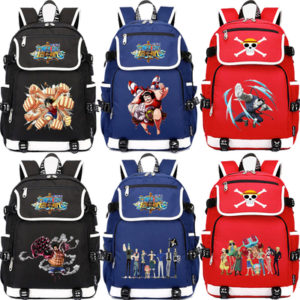 ONE PIECE USB Backpack School Bag Black Red Blue