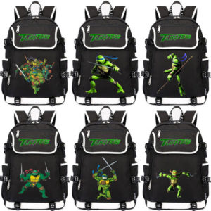 Teenage Mutant Ninja Turtles USB Backpack School Bag Black Red Blue