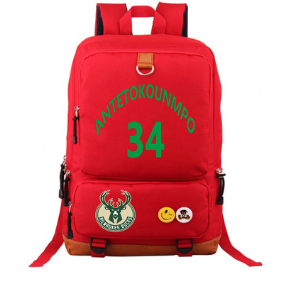 Milwaukee Bucks The Alphabet Giannis Antetokounmpo Canvas Backpack Shoulder School Bag - Image 3