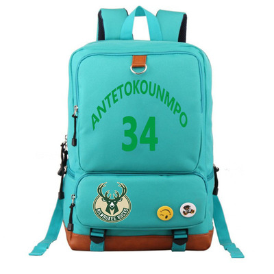 Milwaukee Bucks The Alphabet Giannis Antetokounmpo Canvas Backpack Shoulder School Bag - Image 25