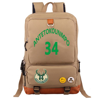 Milwaukee Bucks The Alphabet Giannis Antetokounmpo Canvas Backpack Shoulder School Bag - Image 22