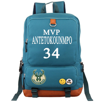 Milwaukee Bucks The Alphabet Giannis Antetokounmpo Canvas Backpack Shoulder School Bag - Image 16