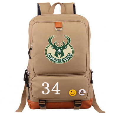 Milwaukee Bucks The Alphabet Giannis Antetokounmpo Canvas Backpack Shoulder School Bag - Image 10